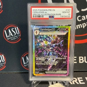 2025 POKEMON PRE EN-PRISMATIC EVOLUTIONS #147 CERULEDGE EX PSA 10 - Picture 1 of 2