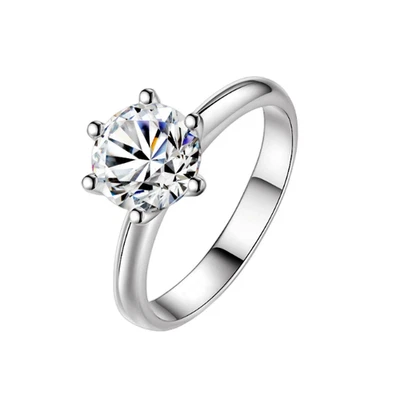 1KT D Moissanit Ringe 925 silber 18K Weißgold vergoldet Der schmuck der frauen - Bild 1 von 4