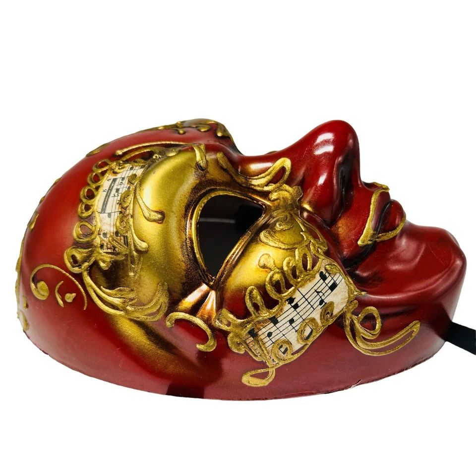 Máscara de mascarada italiana Laguna L'Atelier della Machera con diseño de nota musical  Foto 1 de 4