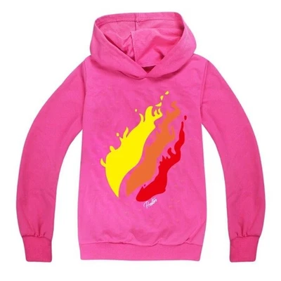 Preston Play Niños Niños Niñas Sudadera Pintas de Fuego Con Capucha Llama Algodón Sudadera con Capucha Foto 1 de 4