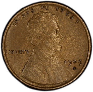 1909-S VDB 1c PCGS XF45  - Picture 1 of 2