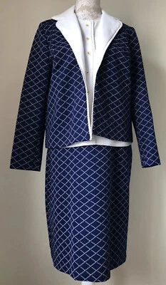 Vintage Liza Peta 1960s 1970s 3 Piece Dress Suit Set UK 18 - Image 1 of 4