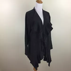 EILEEN FISHER italienische Merinowolle & Kaschmir Rüschen Strickjacke Damen Größe Large - Bild 1 von 10