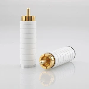 Conector macho RCA chapado en oro con carcasa de PTFE 4 piezas para cable RCA de audio HiFi hágalo usted mismo - Imagen 1 de 6