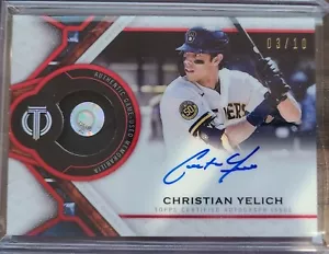 2021 TOPPS TRIBUTE CHRISTIAN YELICH AUTO PATCH SSP CARD 3/10 BREWERS HR PATCH! - Picture 1 of 2