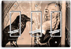 ALFRED HITCHCOCK THE BIRDS CROW TV ROOM 3 GANG GFI LIGHT SWITCH WALL PLATE DECOR