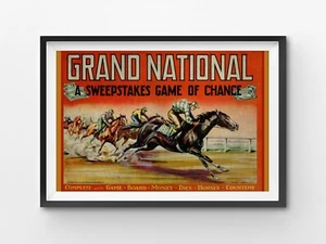 1937 Horse Racing Board Game Box POSTER! (up to 24x36) - Grand National - Casino - Picture 1 of 7
