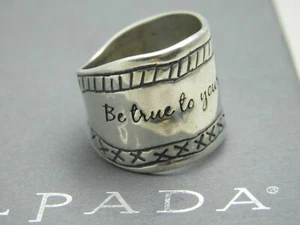 SILPADA SELTEN GRÖSSE 8 Sterlingsilber BE TRUE TO YOUR DREAMS Zigarren Band Ring R1820 - Bild 1 von 12