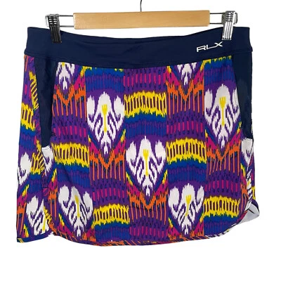 Falda/corta deportiva RLX Ralph Lauren para mujer talla mediana golf bolsillo multicolor Foto 1 de 4