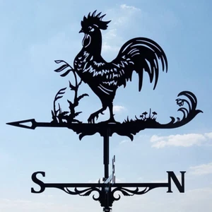 Stainless Steel Weather Vane Retro Rooster Weathervanes Garden Chicken Stake Wea - Picture 1 of 12