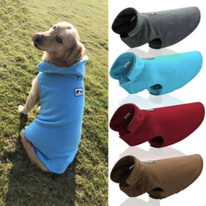Pet Dog Warm Coat Fleece Jacket Jumper Sweater Winter Clothes Puppy Vest Outfit - Picture 1 of 23