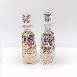 Pair of Beautiful Webb Corbett Marked Crystal Cruets Made in England - Picture 1 of 8