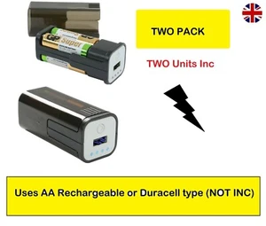 2 USB AKKU BETRIEBEN NOTSTROMBANK BACKUP LADEGERÄT FÜR TELEFON Camping - Bild 1 von 8