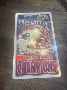 "Letrero vertical de plástico de los New England Patriots 12""x7""" - Imagen 1 de 4