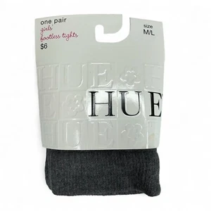 HUE Girls Heather Gray Footless Tights Size M/L (68-101 Lbs) 1 Pair NEW - Picture 1 of 3