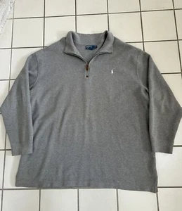 Polo Ralph Lauren 1/4 Zip Pullover Sweater 3XB Big Gray Mock Neck EUC - Picture 1 of 9