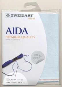 Zweigart Precut Aida Star 14Ct/5.4St 48x53cm Opalescent Blizzard Blue - Bild 1 von 1
