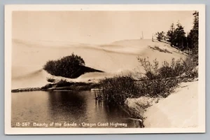 Postcard Beauty of the Sands Oregon Coast Highway RPPC c1940s Sand Dunes - Picture 1 of 2