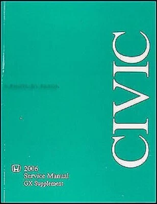 2006 Honda Civic GX Natural Gas Servicio Manual Suplemento Reparar Shop Book Ngv - Imagen 1 de 2