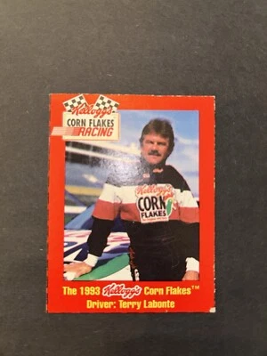 1993 KELLOGG'S CORN FLAKES CUT-OUT NASCAR TRADING CARD TERRY LABONTE - Image 1 of 2