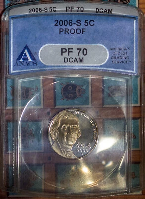 2006-S 5C Jefferson Head Nickel PF 70 ANACS # 70013233 + Bonus - Image 1 of 2