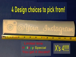(4x) "Instagram" Custom INSTAGRAM vinyl decal car window sticker get 4! - Bild 1 von 6
