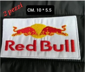 2x Red Bull Motociclismo Sport diam cm 10 x 5.5 Toppa Ricamo - Foto 1 di 2