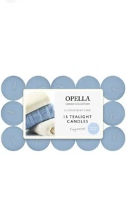 12 X OPELLA SCENTED TEA CANDLES COTTON BREEZE 3.5HR BURN NEW SEALED FREE P&P - Picture 1 of 1