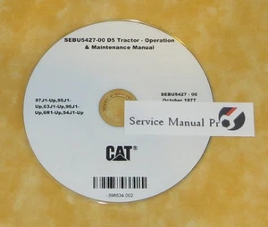 Manual de mantenimiento de excavadora de tractor SEBU5427 CAT D5 CD 54J 63J 95J 96J 97J 6R1 06R - Imagen 1 de 1