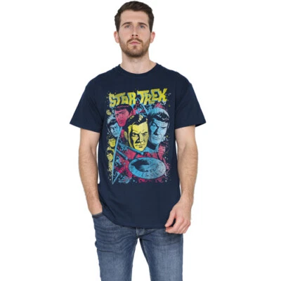STAR TREK CLASSIC CREW ILLUSTRATED Licensed Adult Men's Graphic Tee Shirt SM-5XL - Image 1 of 3