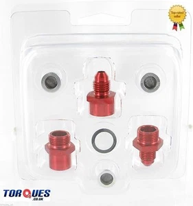 AN-4 (4AN JIC 4) Red Turbo / Supercharger Oil Feed Filter Kit In Red - Picture 1 of 3
