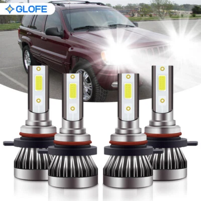 Kit de 4x bombillas LED de haz alto/bajo para Jeep Grand Cherokee 1999-2004 Foto 1 de 4