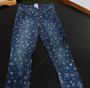 GIRLS SIZE 7-8 WONDER NATION LONG PANTS WITH STARS AND POCKETS - Picture 1 of 3