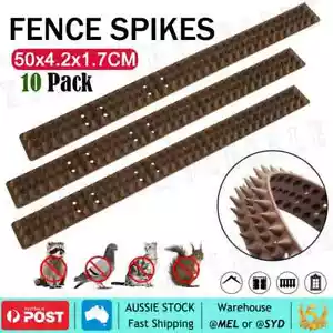 10X Bird Spikes Human Cat Possum Wall Deterrent Mouse Pest Control Spiked Fence - Picture 1 of 12