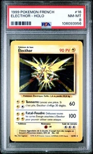 1999 Pokemon French Base Set Electhor Zapdos Holo #16 PSA 8 NM-MT - Picture 1 of 2