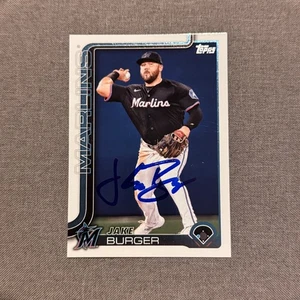 JAKE BURGER Signed Autographed 2025 Topps Series 1 One Card Marlins Rangers #330 - Picture 1 of 1