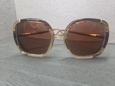 Gafas de sol vintage Ted Lapidus color marrón lente con marco transparente de gran tamaño Foto 1 de 4