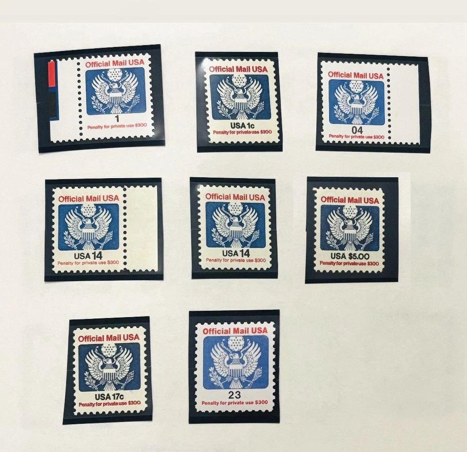 Scott O127,O129A(2),O130,O133,O143,O146,O156 Official Mail Eagle Mint MNH OG VF - Image 1 of 1