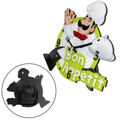 Chef Design Clock Kitchen Clock Daily Use Quiet Environments Enchanting Design - Image 1 of 4