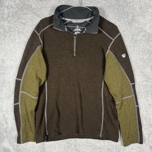 Kuhl Kashmira Sweater Mens L Brown Half Zip Pullover Outdoor Hiking Warm Fleece - Picture 1 of 9