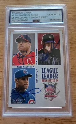 2000 Fleer Mark McGwire, Sammy Sosa, Matt Williams #4 Autograph PSA 10 Auto - Image 1 of 2