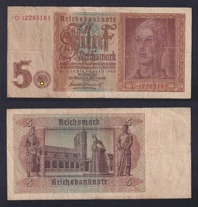 Banconota Germania 5 reichsmark 1942 P.-186a BB-/VF- - Picture 1 of 2