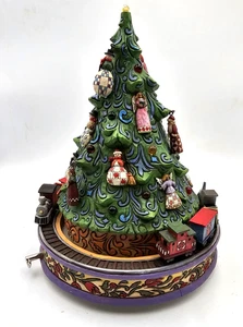 JIM SHORE Musical Lighted Revolving Christmas Tree Train All Aboard Vtg 2008 - Picture 1 of 11