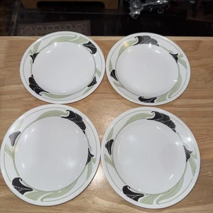 VTG 4 Pcs Corelle by Corning Black Orchid Bread Butter Plates Replacement EUC - Foto 1 di 3