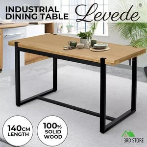 Levede Dining Table Industrial Wooden Metal Kitchen Tables Cafe Restaurant 140cm - Picture 1 of 12