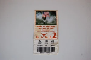 2003 Texas - Arkansas College Football Ticket - Bild 1 von 2
