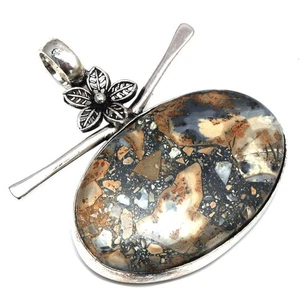 Pendant Malinga Jasper Gemstone Mother'Day Gift Silver Jewelry 1.75" - Bild 1 von 7