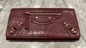 Balenciaga Motocross Continental Leather Wallet Violet Prune w/ Box Bag & Tag - Picture 1 of 11