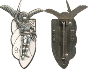 9° Régiment de Chasseurs Parachutistes, métal argenté, fond blanc, Drago (2718) - Imagen 1 de 1