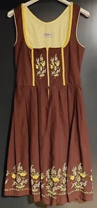 Damen Trachten Kleid braun/gelb mit Stickerei Gr. 36 - Bild 1 von 2